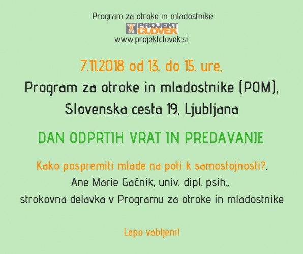 Program za otroke in mladostnike odpira svoja vrata