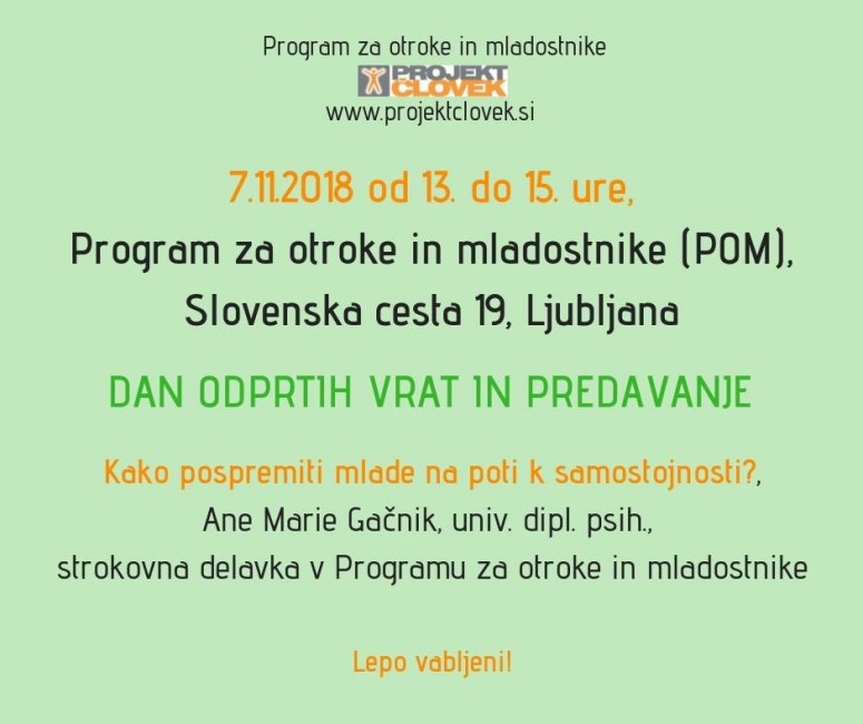 Program za otroke in mladostnike odpira svoja vrata