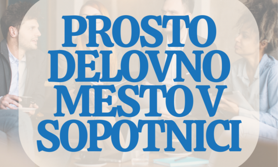 Prosto delovno mesto v Sopotnici: STROKOVNI DELAVEC V PROGRAMU - M/Ž