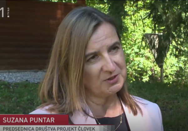 Prispevek o terapevtskem programu Društva Projekt Človek v Slovenski kroniki na RTV